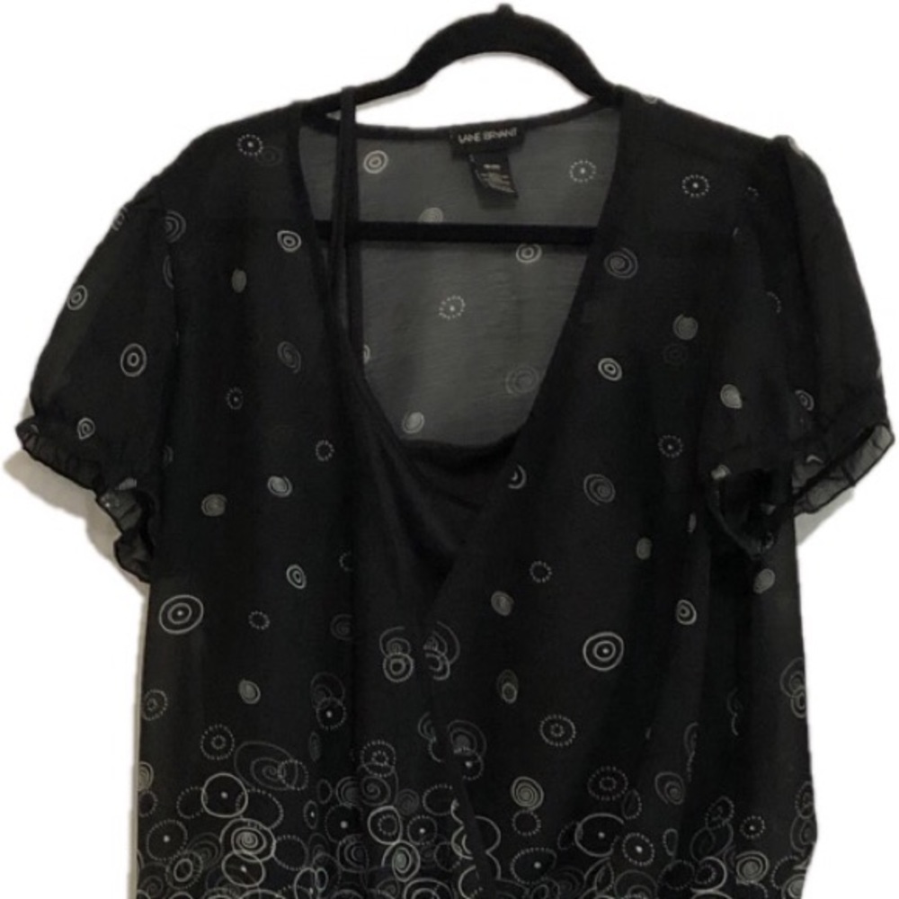 🎀Lane Bryant Black Sheer Shirt Size M
